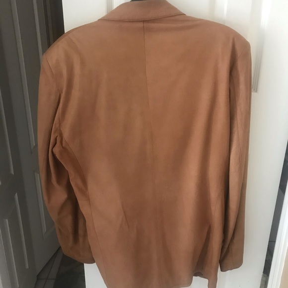 Remy leather tan soft suede blazer coat - Picture 5 of 7